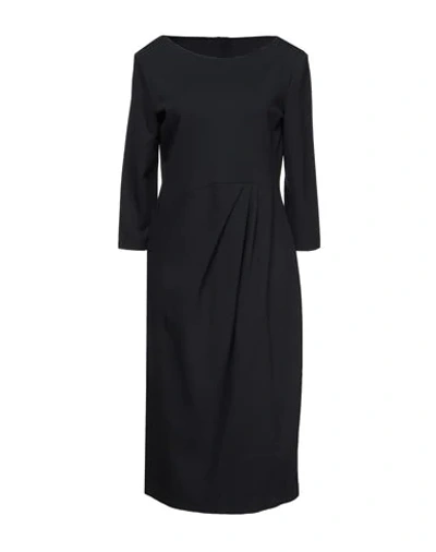 Shop Emporio Armani Woman Midi Dress Midnight Blue Size 14 Viscose, Polyamide, Elastane