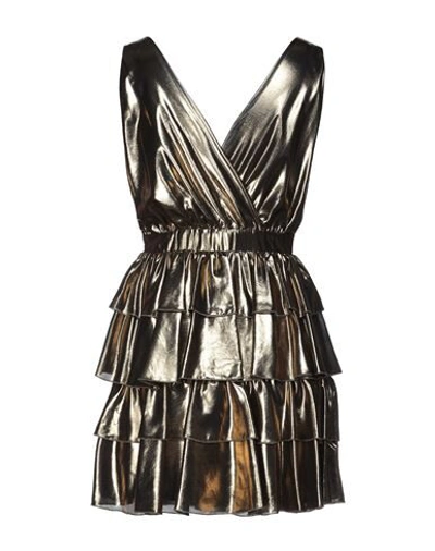 Shop Be Blumarine Woman Mini Dress Bronze Size 10 Polyester In Yellow