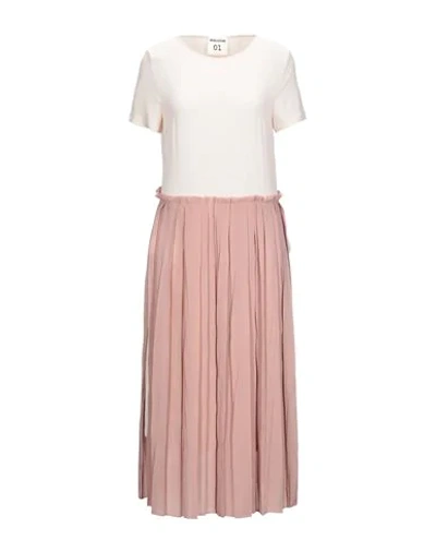 Shop Semicouture Woman Midi Dress Pink Size 4 Acetate, Silk, Polyester