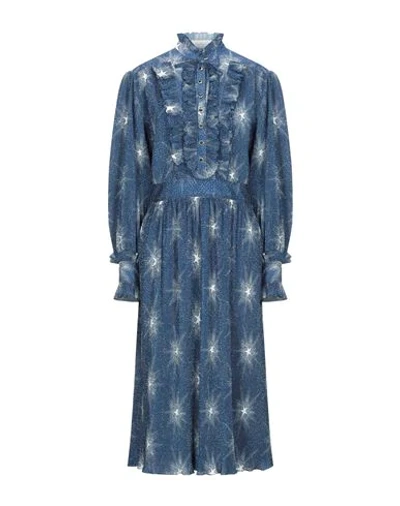 Shop Paco Rabanne Rabanne Woman Midi Dress Midnight Blue Size 6 Polyester