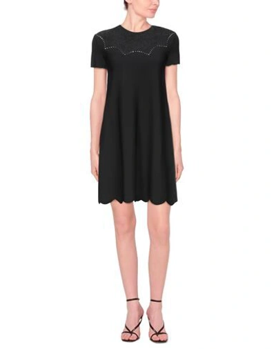 Shop Valentino Garavani Woman Mini Dress Black Size M Viscose, Polyester, Polyamide, Modal