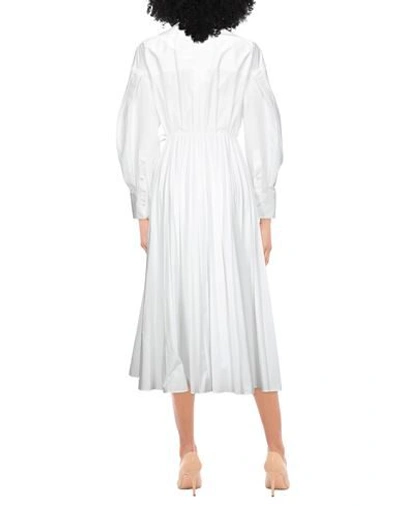Shop Valentino Garavani Woman Midi Dress White Size 10 Cotton, Polyester