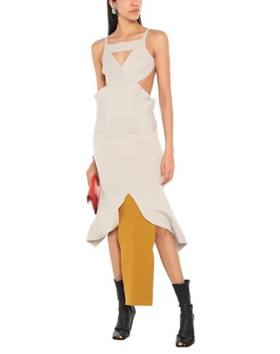Shop Rick Owens Woman Maxi Dress Light Grey Size S Viscose, Polyester, Polyamide, Elastane