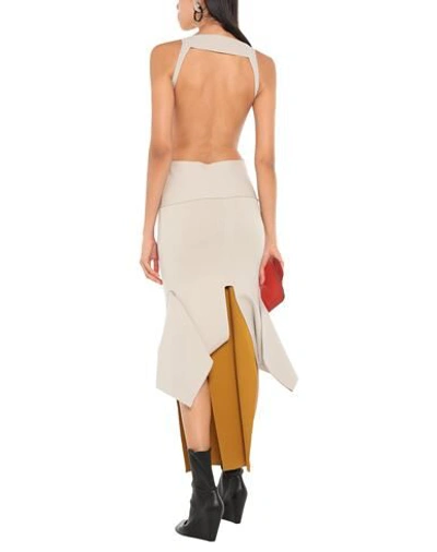 Shop Rick Owens Woman Maxi Dress Light Grey Size S Viscose, Polyester, Polyamide, Elastane