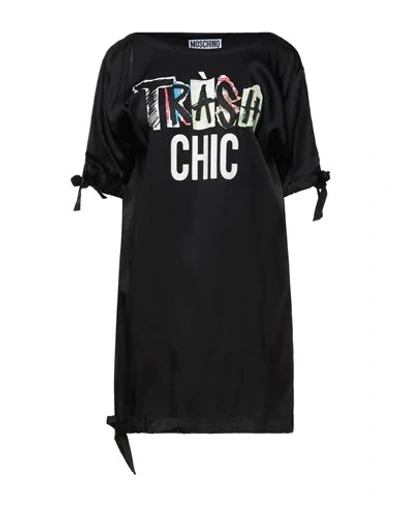 Shop Moschino Woman Mini Dress Black Size 8 Acetate, Viscose, Elastane