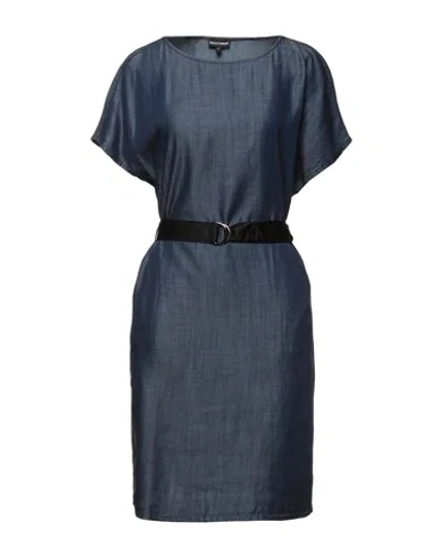 Shop Emporio Armani Woman Mini Dress Blue Size 14 Polyester