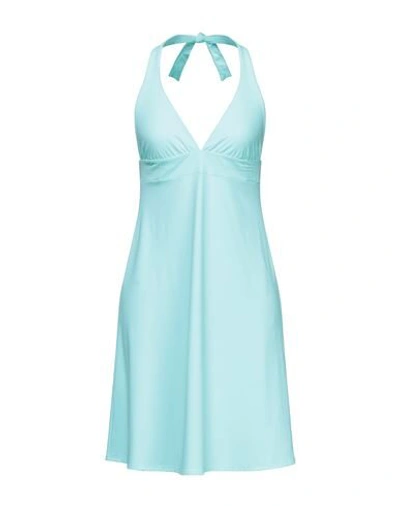 Shop Christies Woman Mini Dress Turquoise Size Xl Polyamide, Elastane In Blue