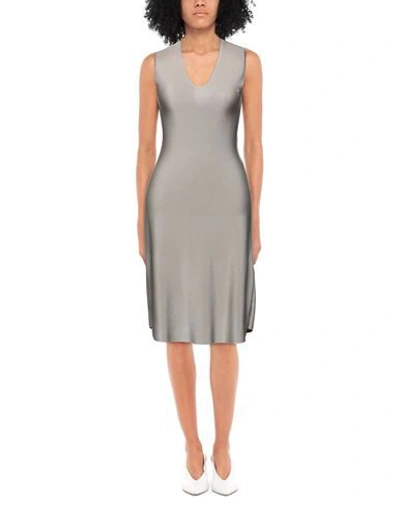 Shop Giorgio Armani Woman Midi Dress Dove Grey Size 6 Viscose, Polyamide, Elastane