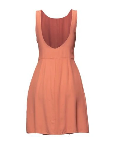 Shop Emporio Armani Woman Mini Dress Rust Size 4 Viscose In Red