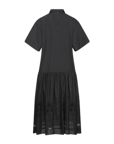 Shop Erika Cavallini Woman Midi Dress Black Size 6 Cotton, Elastane, Polyester