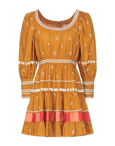 Shop Ulla Johnson Short Dresses In Camel
