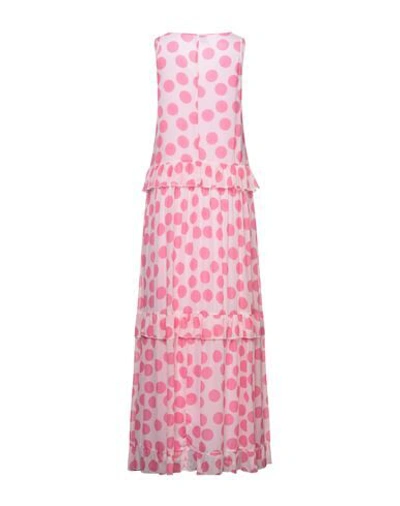 Be Blumarine Long Pink And Fuchsia Dress With Polka Dots In Pink