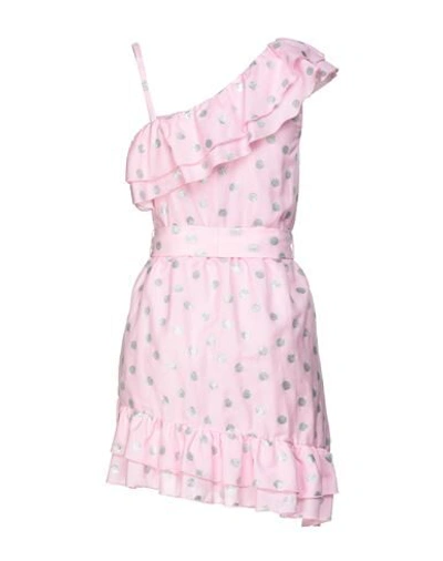 Shop Be Blumarine Woman Mini Dress Pink Size 10 Cotton, Polyester, Acetate, Metallic Fiber, Polyamide