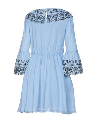 Shop Be Blumarine Woman Mini Dress Sky Blue Size 6 Cotton