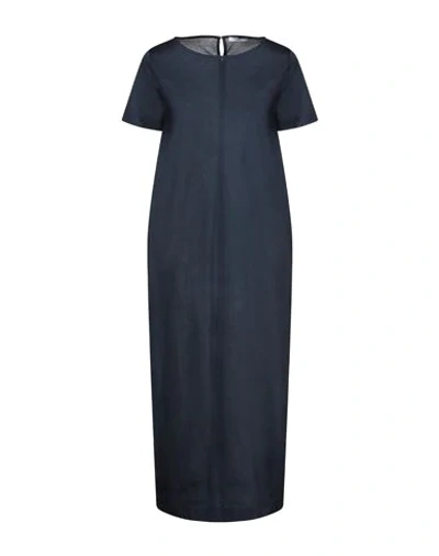 Shop Circolo 1901 Woman Midi Dress Midnight Blue Size 6 Cotton
