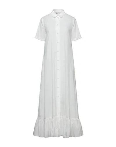 Shop Be Blumarine Woman Maxi Dress White Size 8 Cotton