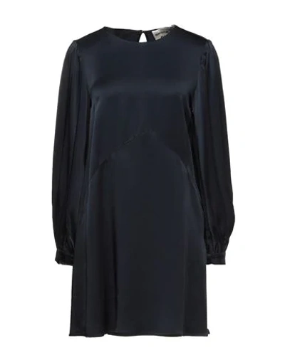 Shop Semicouture Woman Mini Dress Midnight Blue Size 8 Acetate, Viscose