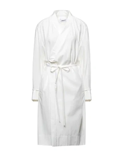 Shop Ambush Woman Overcoat White Size 2 Rayon, Cotton, Polyester