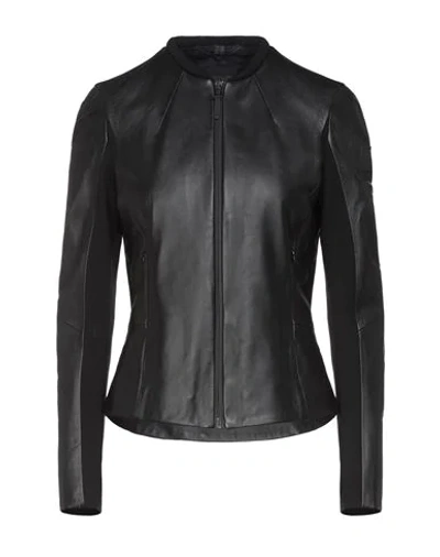 Shop Belstaff Woman Jacket Black Size 8 Lambskin, Viscose, Polyamide, Elastane