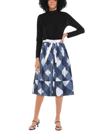 Shop High Woman Midi Skirt Blue Size Xl Cotton