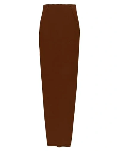 Shop Rick Owens Long Skirts In Brown