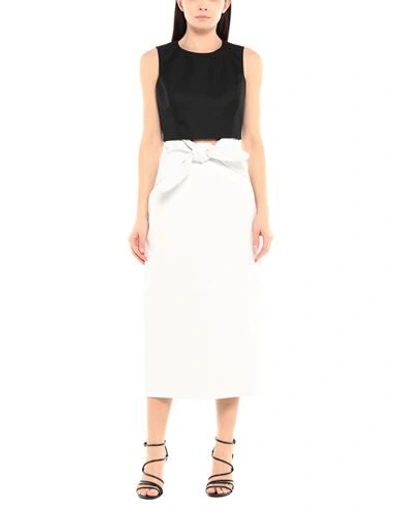 Shop Attico The  Woman Midi Skirt White Size 6 Lambskin