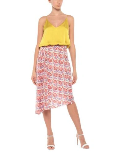 Shop Isabel Marant Woman Midi Skirt Orange Size 10 Silk
