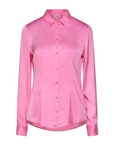 Shop Her Shirt Her Dress Woman Shirt Fuchsia Size S Silk, Lycra In Pink