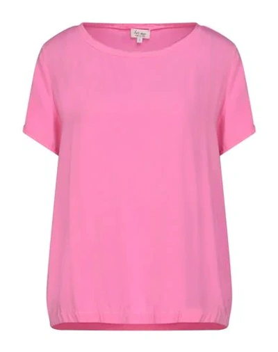 Shop Her Shirt Her Dress Woman Blouse Fuchsia Size L Silk, Lycra In Pink