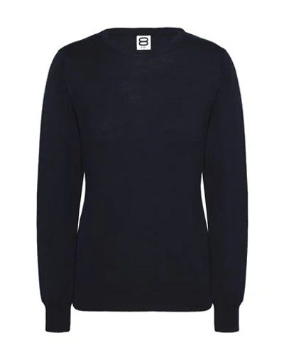 Shop 8 By Yoox Merino Wool Essential Crewneck Sweater Woman Sweater Midnight Blue Size Xl Merino Wool