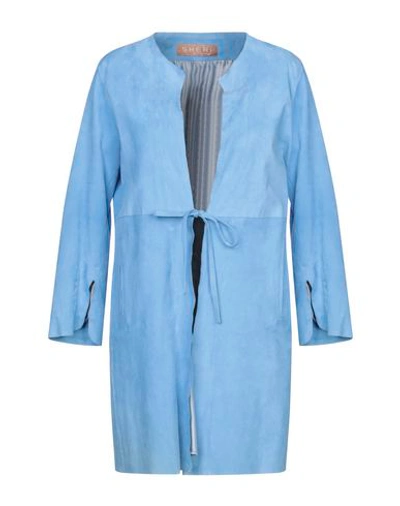 Shop Sherì Overcoats In Sky Blue