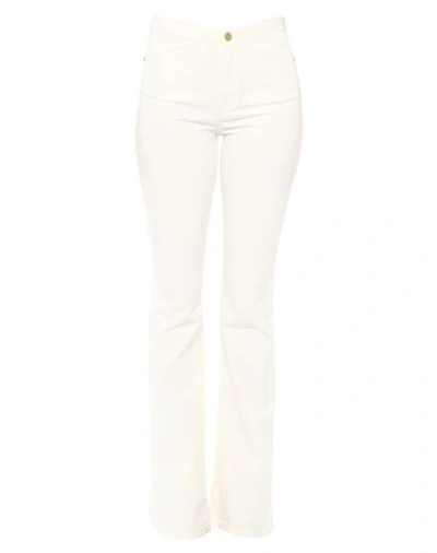 Shop Manila Grace Woman Jeans White Size 32 Cotton, Elastane
