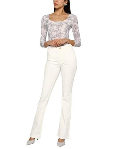 Shop Manila Grace Woman Jeans White Size 32 Cotton, Elastane