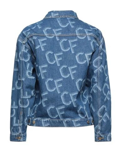 Shop Chiara Ferragni Woman Denim Outerwear Blue Size L Cotton