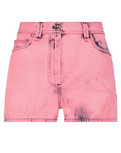 Shop Versace Woman Denim Shorts Pink Size 28 Cotton