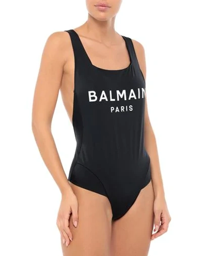 Shop Balmain One-piece Swimsuits In Black