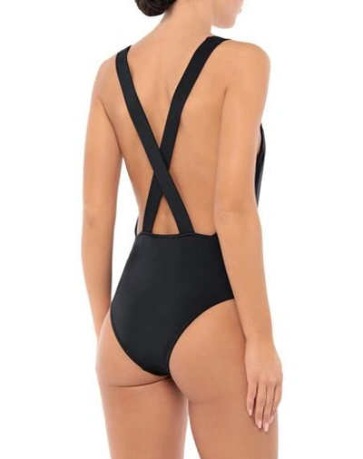 Shop Balmain One-piece Swimsuits In Black