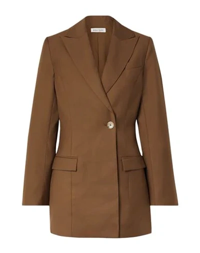 Shop Anna Quan Woman Suit Jacket Brown Size 8 Polyester, Rayon