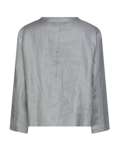 Shop Emporio Armani Woman Blazer Grey Size 10 Linen