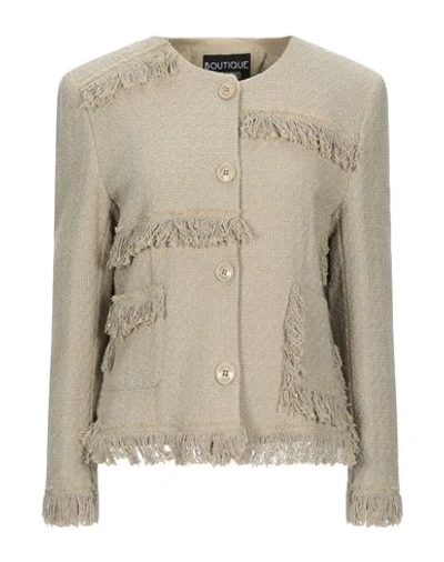 Shop Boutique Moschino Woman Blazer Beige Size 14 Cotton, Polyester, Polyamide, Acrylic