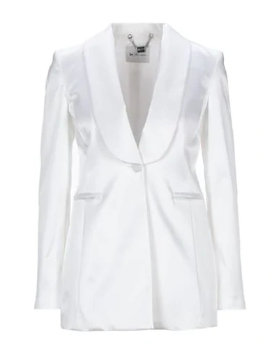 Shop Be Blumarine Woman Blazer White Size 8 Acetate, Polyamide, Elastane