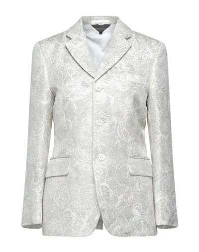 Comme Des Garçons Floral Patterned Buttoned Blazer In Gold