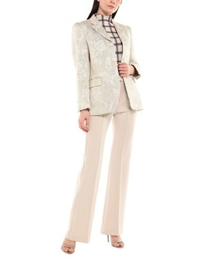 Comme Des Garçons Floral Patterned Buttoned Blazer In Gold
