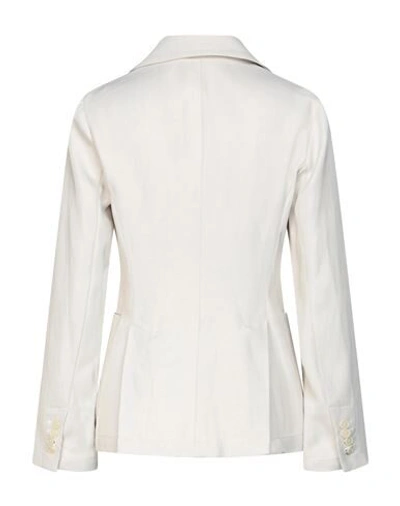 Shop Barena Venezia Barena Woman Blazer Ivory Size 10 Viscose, Linen, Cotton In White