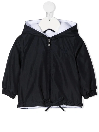 Shop Il Gufo Zip-up Hooded Rain Jacket In 蓝色