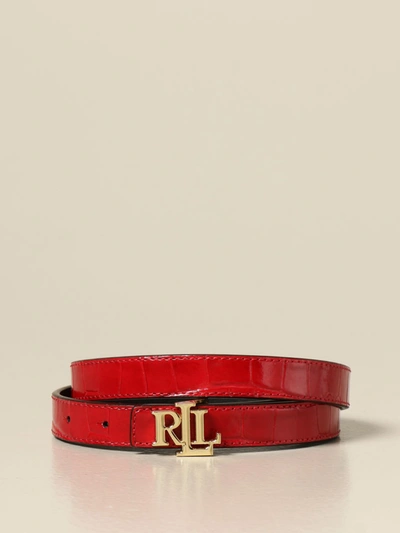 Shop Ralph Lauren Lauren  Belt Lauren  Reversible Leather Belt In Red