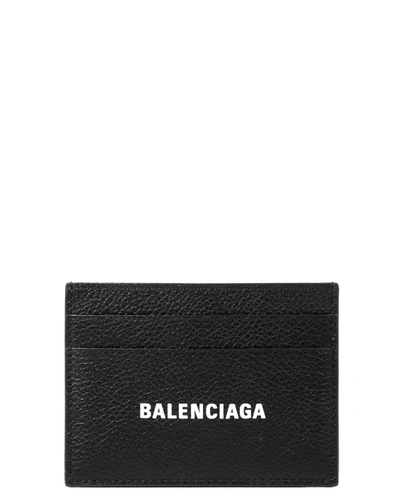 Shop Balenciaga Black Card Holder In Nero/bianco