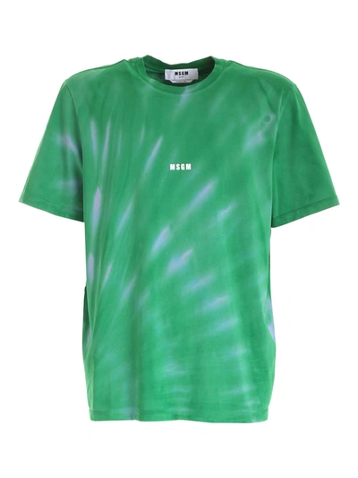 Shop Msgm Tie Dye T-shirt In Green