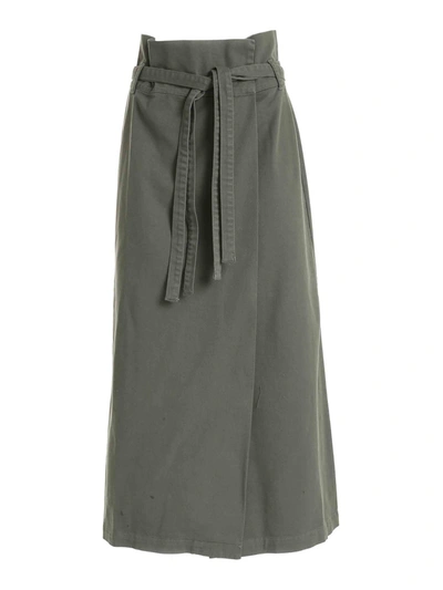 Shop Federica Tosi Wrap Skirt In Military Green