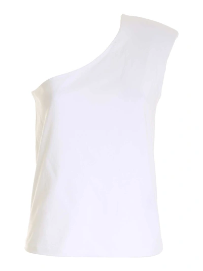Shop Federica Tosi One Shoulder T-shirt In White